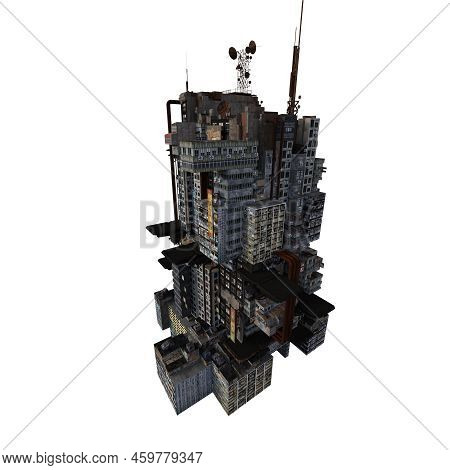3d-illustration Of A Multiverse With Skysrcapers In The Clouds