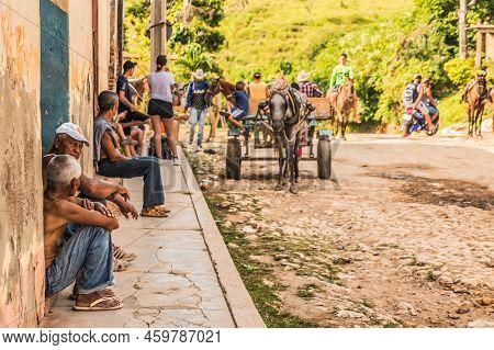 Trinidad, Cuba - July 15 2018 :a Former Spanish Colonial Town Still In The 18th Century With Cobble 