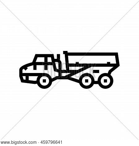 Dumper Construction Car Vehicle Line Icon Vector. Dumper Construction Car Vehicle Sign. Isolated Con