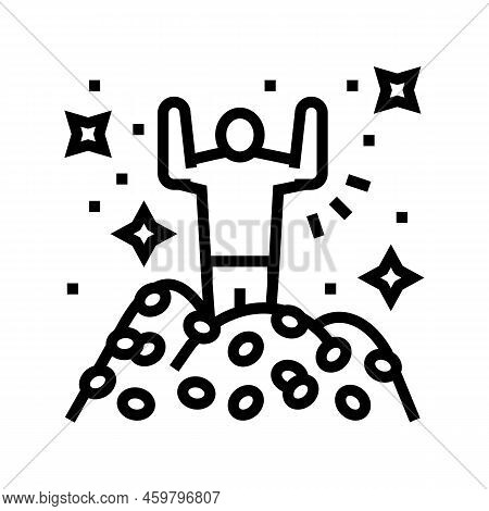 Millionaire Financial Freedom Money Line Icon Vector. Millionaire Financial Freedom Money Sign. Isol