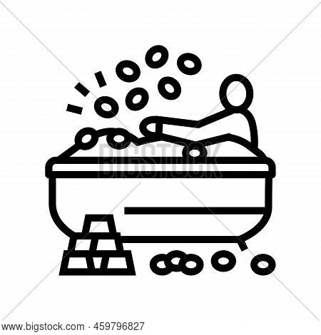 Financial Independence Freedom Money Line Icon Vector. Financial Independence Freedom Money Sign. Is