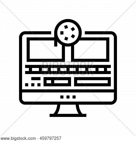 Montage Video Production Film Line Icon Vector. Montage Video Production Film Sign. Isolated Contour