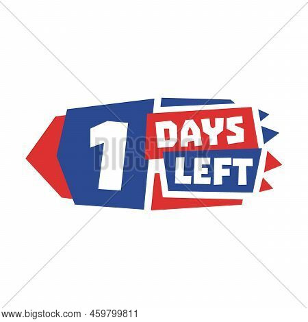 Day 1 Countdown Labels Flat Icon. Counting Time For Sale Vector Illustration Set. One, Zero Days Lef