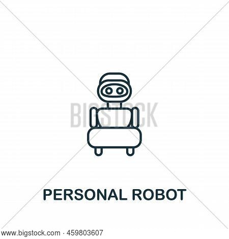 Personal Robot Icon. Monochrome Simple Line Future Technology Icon For Templates, Web Design And Inf