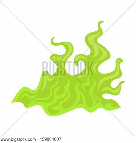 Bad Smell Clouds Flat Icon Set. Cartoon Green Toxic Steam, Stinky Dirt Breath, Odor Smoke Isolated V