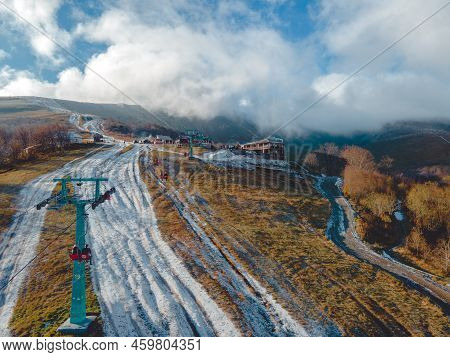 Aerial View Of Gemba Mountain Carpathian Ukraine