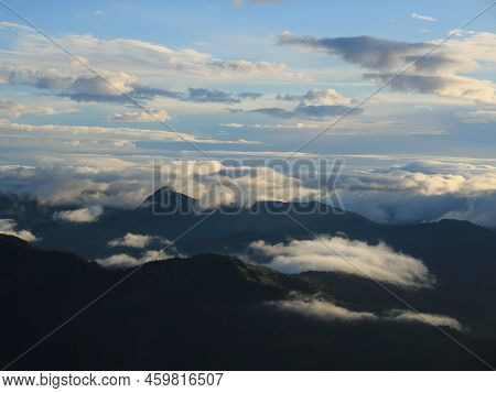Bright Sun Lit Clouds Over The Entlebuch Region, Lucerne Canton. Morning Scene In The Swiss Alps See