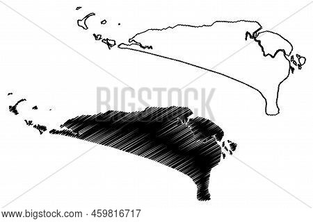 Sherbro And Turtle Islands (republic Of Sierra Leone, Salone, Atlantic Ocean) Map Vector Illustratio