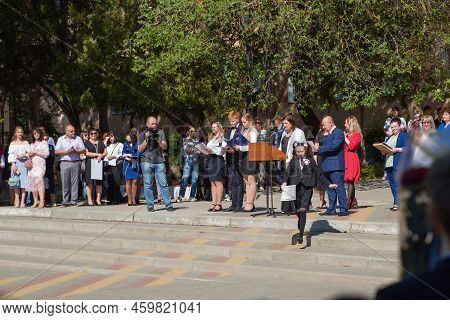 Kerch Russia - May 25, 2022 End Of School, May Spring, Last Call. Holiday In The School Yard - Schoo