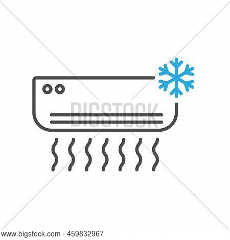 Conditioner. A Device For Cooling And Heating Indoor Air. The Template Of The Icon, Sign And Pictogr