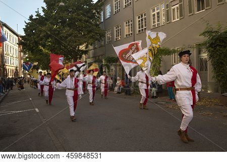 Stuttgart, Germany, 29 September 2019. Volksfest In Stuttgart. The March Through The City Center.