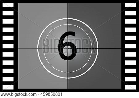 Countdown Frame Number Six. Vector Illustration. Stock Image.