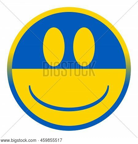 A Glum Smile Face Button Isolated On A White Background
