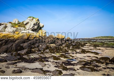 Chausey Island Coast, Beach And Cliffs Landscape In Brittany, France