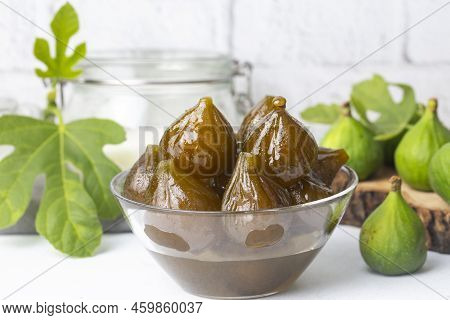 Green Fresh Fig Jam, Turkish Dessert. (turkish Name; Incir Receli)