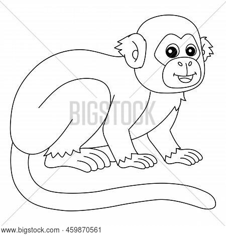 A Cute And Funny Coloring Page Of A Squirrel Monkey. Provides Hours Of Coloring Fun For Children. To