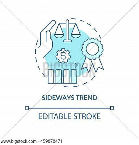 Sideways Trend Turquoise Concept Icon. Static Value. Type Of Financial Tendency Abstract Idea Thin L