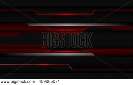 Abstract Red Metallic Light Line Circuit Silver Blck Shadow Overlap On Grey Design Modern Futuristic