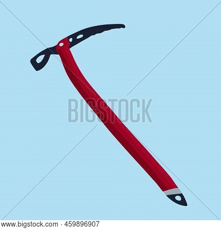 Vector Illustration Of An Ice Ax For Mountaineering.