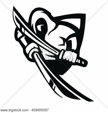 Ninja Vector Isolated On White Background From Fantastic Character Collection. Ninja Vector Thin Lin