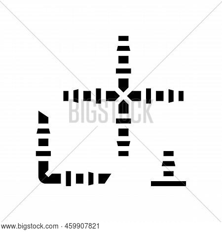 Fittings Drip Water Irrigation Glyph Icon Vector. Fittings Drip Water Irrigation Sign. Isolated Symb