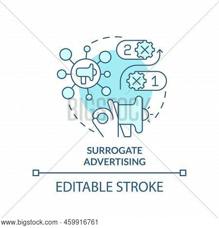 Surrogate Advertising Turquoise Concept Icon. Common Marketing Approach Abstract Idea Thin Line Illu