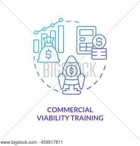 Commercial Viability Training Blue Gradient Concept Icon. Startup Funding Source Abstract Idea Thin 
