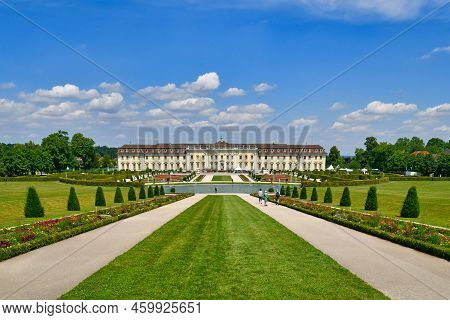 Ludwigsburg, Germany - August 2022: Baroque Style Garden And Residential Palace In Ludwigsburg
