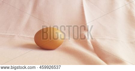 A Few Eggs On A Pink Cloth.