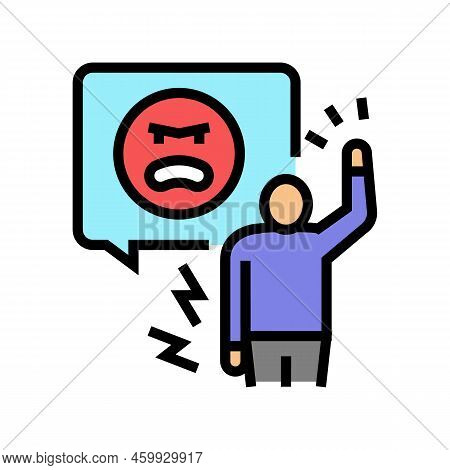 Agressive Person Color Icon Vector. Agressive Person Sign. Isolated Symbol Illustration