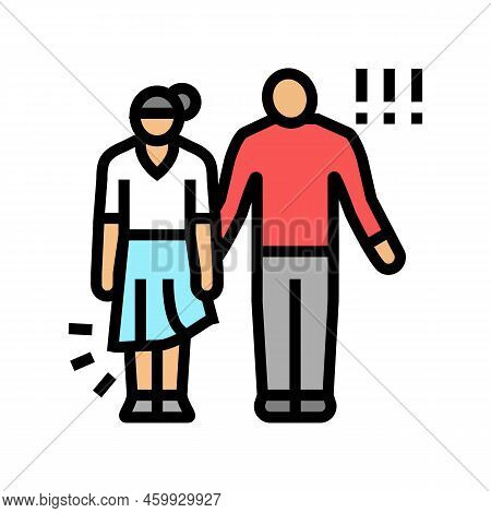 Rape Violence Color Icon Vector. Rape Violence Sign. Isolated Symbol Illustration