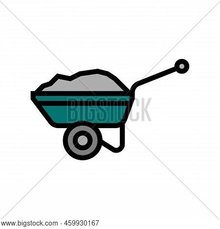 Wheelbarrow Tool Repair Color Icon Vector. Wheelbarrow Tool Repair Sign. Isolated Symbol Illustratio