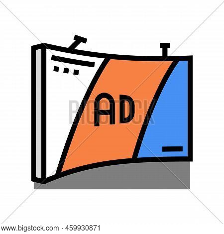 Pop Up Display Exhibition Color Icon Vector. Pop Up Display Exhibition Sign. Isolated Symbol Illustr