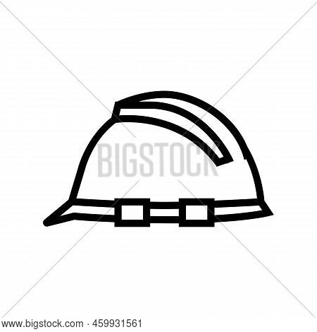 Helmet Tool Repair Line Icon Vector. Helmet Tool Repair Sign. Isolated Contour Symbol Black Illustra