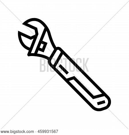 Wrench Tool Repair Line Icon Vector. Wrench Tool Repair Sign. Isolated Contour Symbol Black Illustra