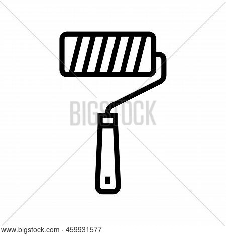 Roller Tool Repair Line Icon Vector. Roller Tool Repair Sign. Isolated Contour Symbol Black Illustra