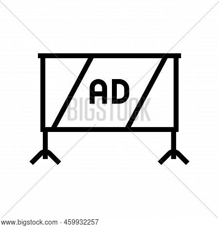 Projection Screen Line Icon Vector. Projection Screen Sign. Isolated Contour Symbol Black Illustrati
