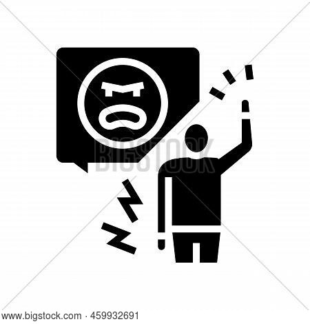 Agressive Person Glyph Icon Vector. Agressive Person Sign. Isolated Symbol Illustration