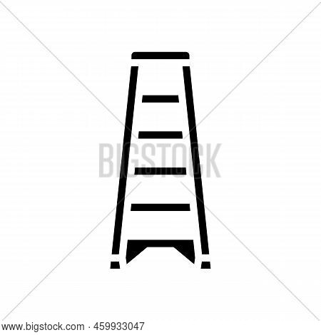 Ladder Tool Repair Glyph Icon Vector. Ladder Tool Repair Sign. Isolated Symbol Illustration