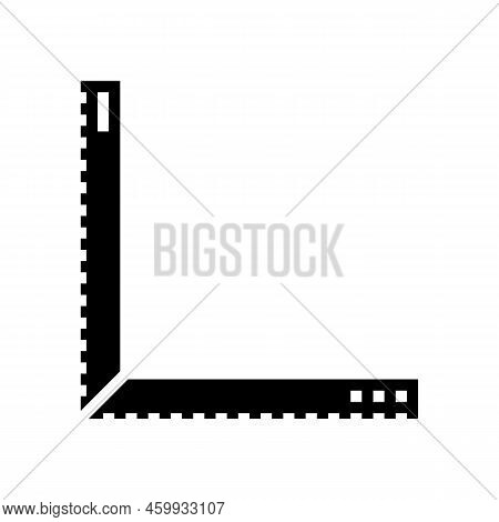 Ruler Tool Repair Glyph Icon Vector. Ruler Tool Repair Sign. Isolated Symbol Illustration