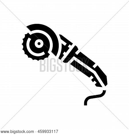 Saw Tool Repair Glyph Icon Vector. Saw Tool Repair Sign. Isolated Symbol Illustration