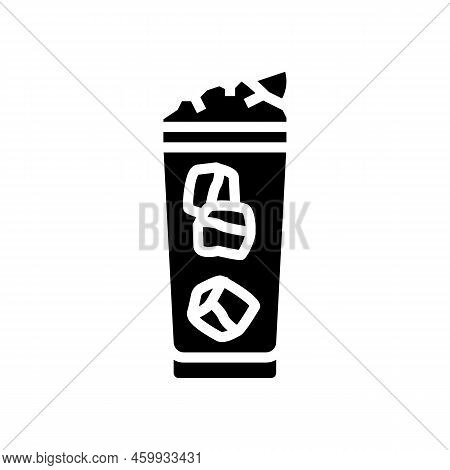 Dark Stormy Cocktail Glass Drink Glyph Icon Vector. Dark Stormy Cocktail Glass Drink Sign. Isolated 
