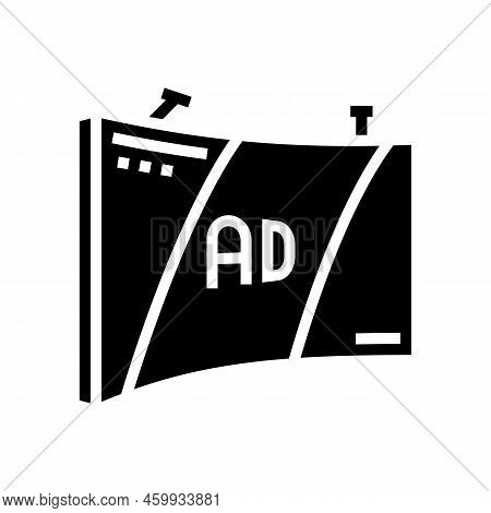 Pop Up Display Exhibition Glyph Icon Vector. Pop Up Display Exhibition Sign. Isolated Symbol Illustr