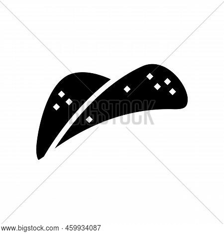 Chip Potato Vegetable Glyph Icon Vector. Chip Potato Vegetable Sign. Isolated Symbol Illustration