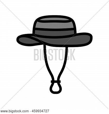 Boonie Hat Cap Color Icon Vector. Boonie Hat Cap Sign. Isolated Symbol Illustration