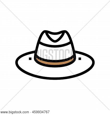Panama Hat Cap Color Icon Vector. Panama Hat Cap Sign. Isolated Symbol Illustration