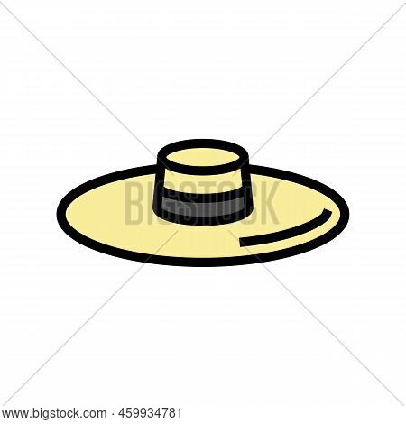 Chupalla Hat Cap Color Icon Vector. Chupalla Hat Cap Sign. Isolated Symbol Illustration