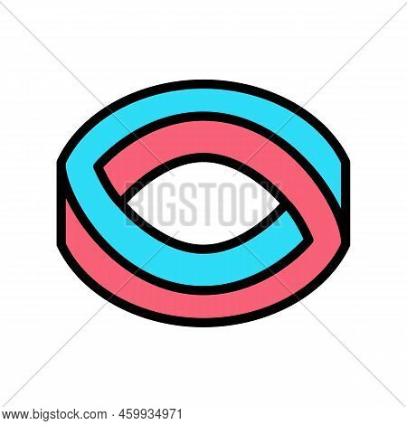 Infinity Impossible Geometric Shape Color Icon Vector. Infinity Impossible Geometric Shape Sign. Iso