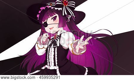 Black Hat Girl Fantasy Digital Art 3d Illustration Landscape Wallpaper