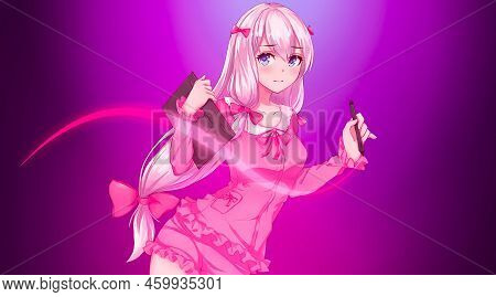 Anime Working Girl Fantasy Digital Art Landscape 3d Illustration Wallpaper